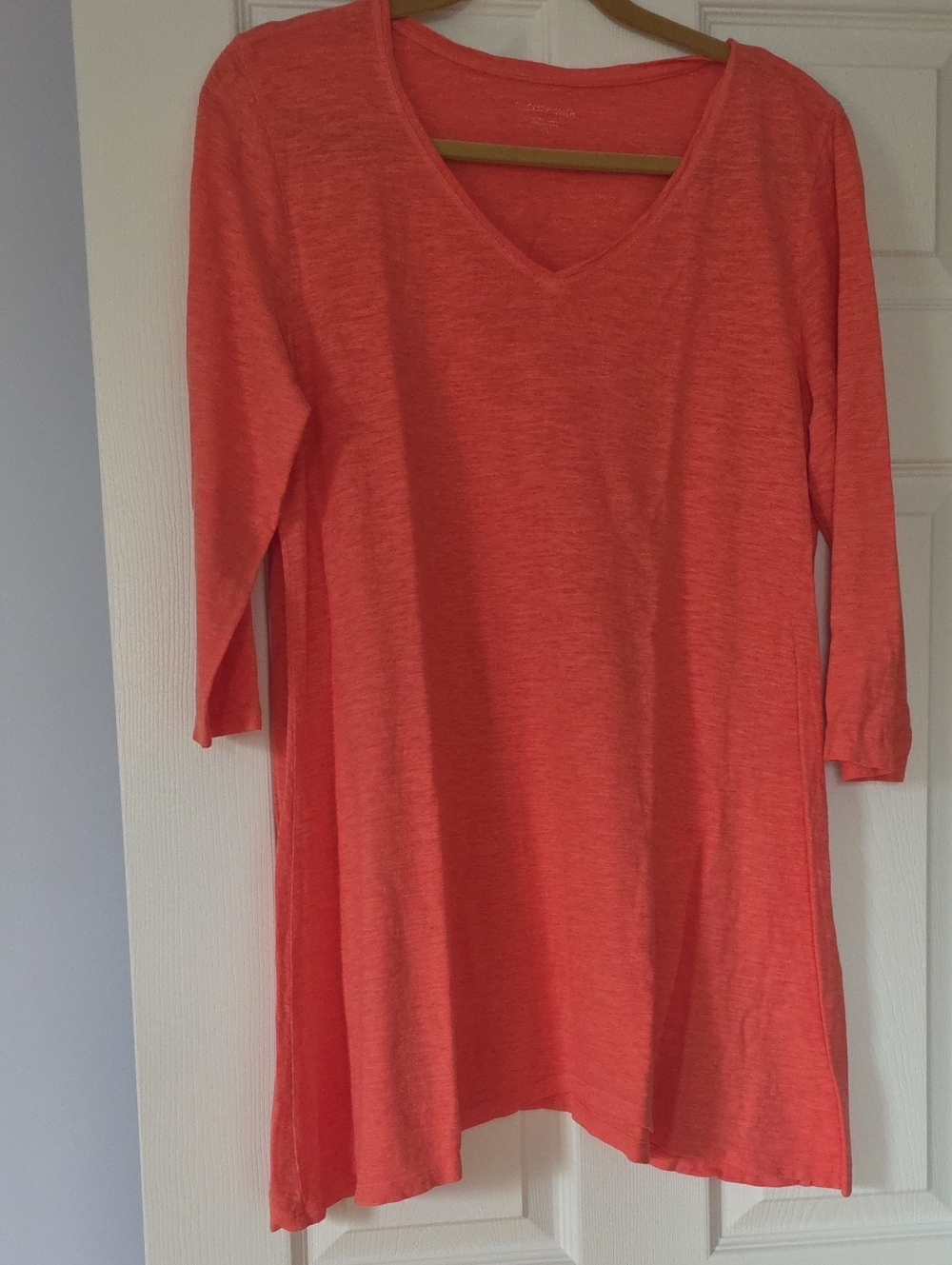 Coral EILEEN FISHER Xl Tunic, 3/4 Sleeve, V-neck